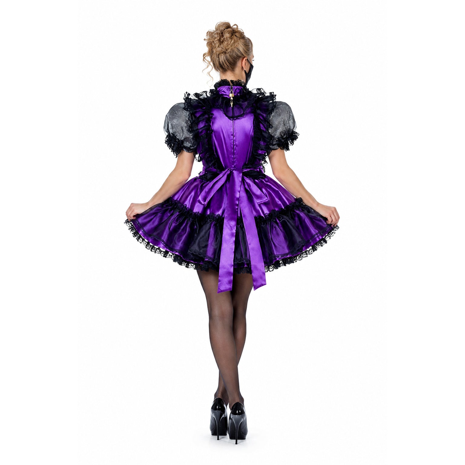 Purple satin dress G2010