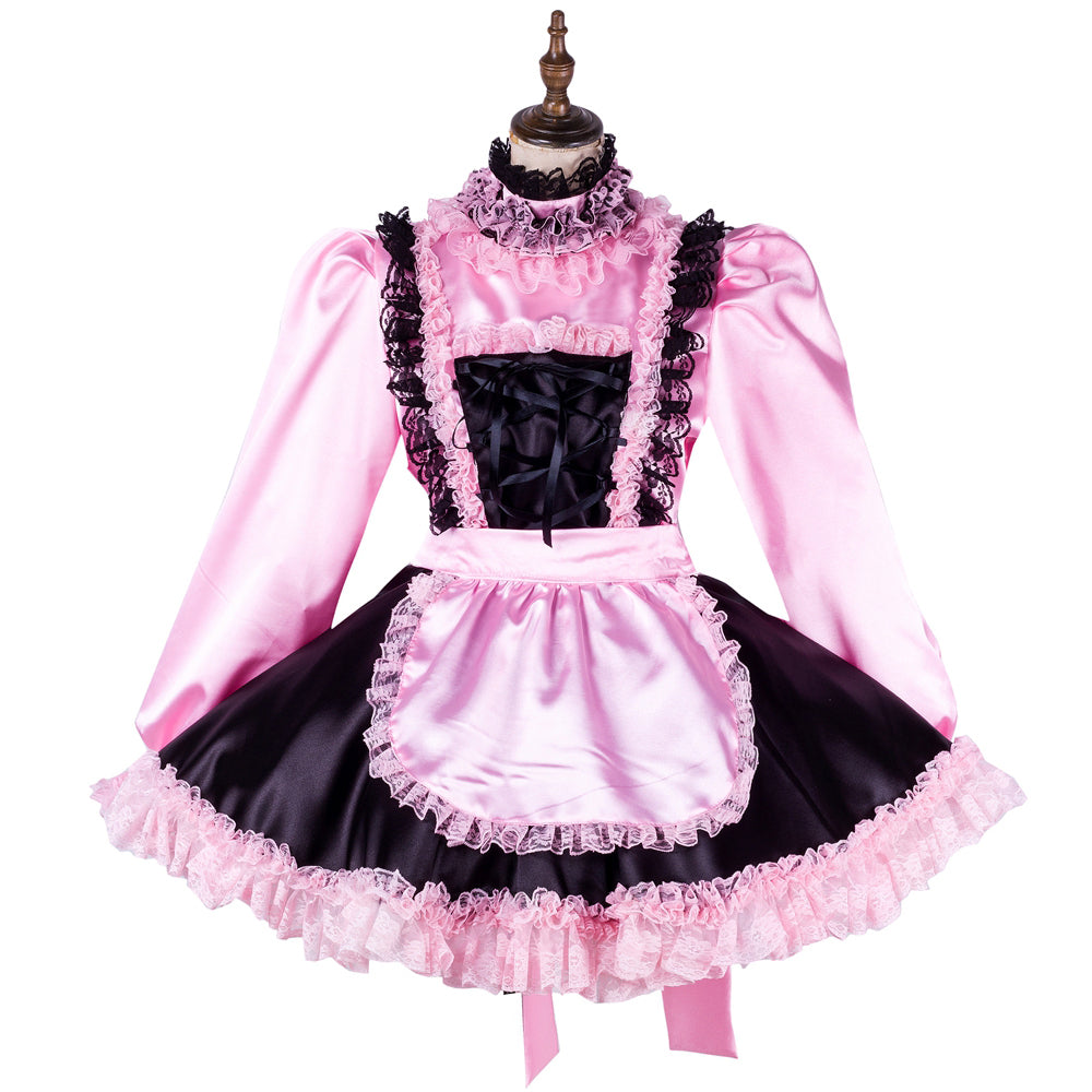 pink satin dress G2011