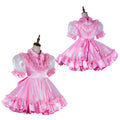 pink organza satin dress G2018