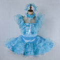 baby blue satin dress G2021