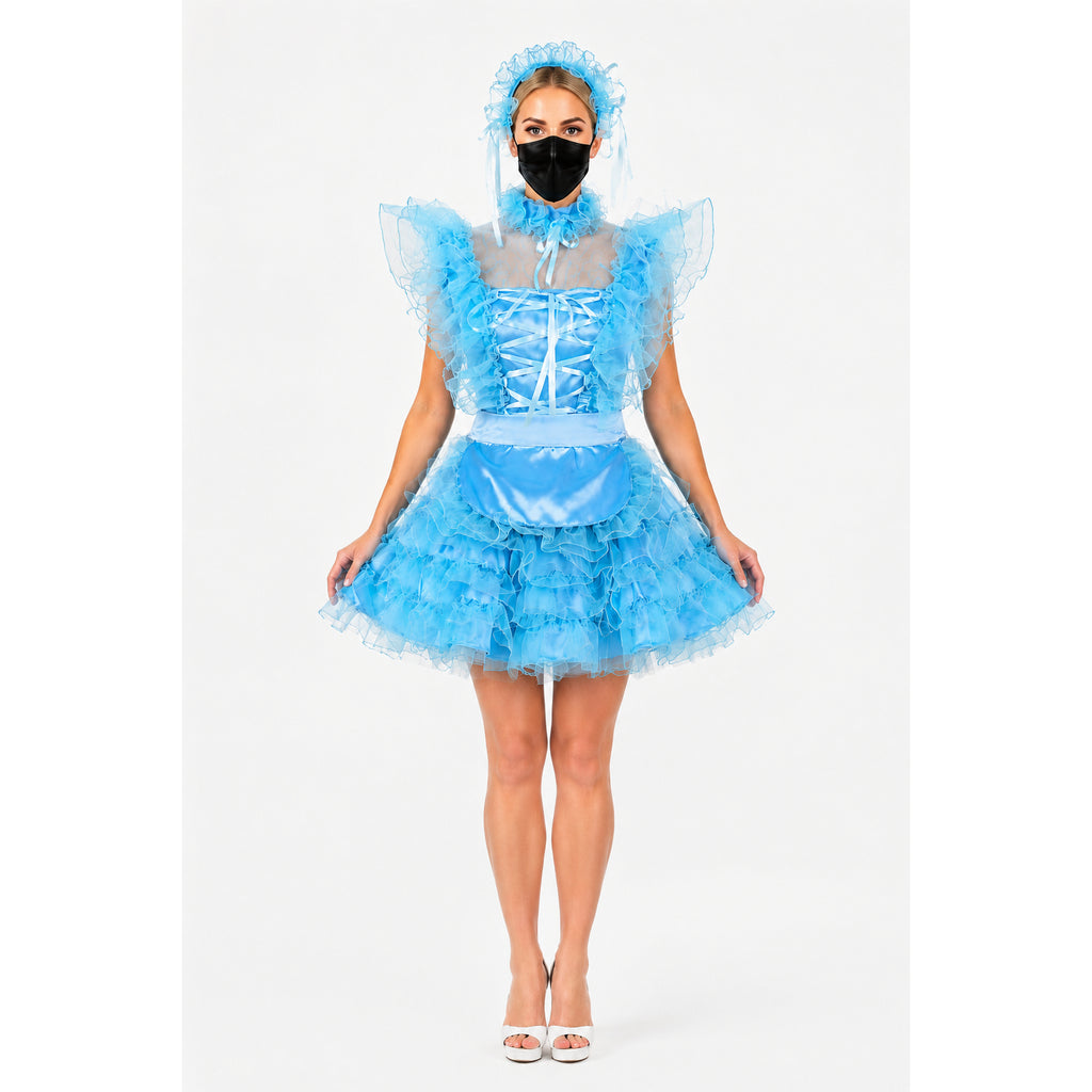 baby blue satin dress G2021