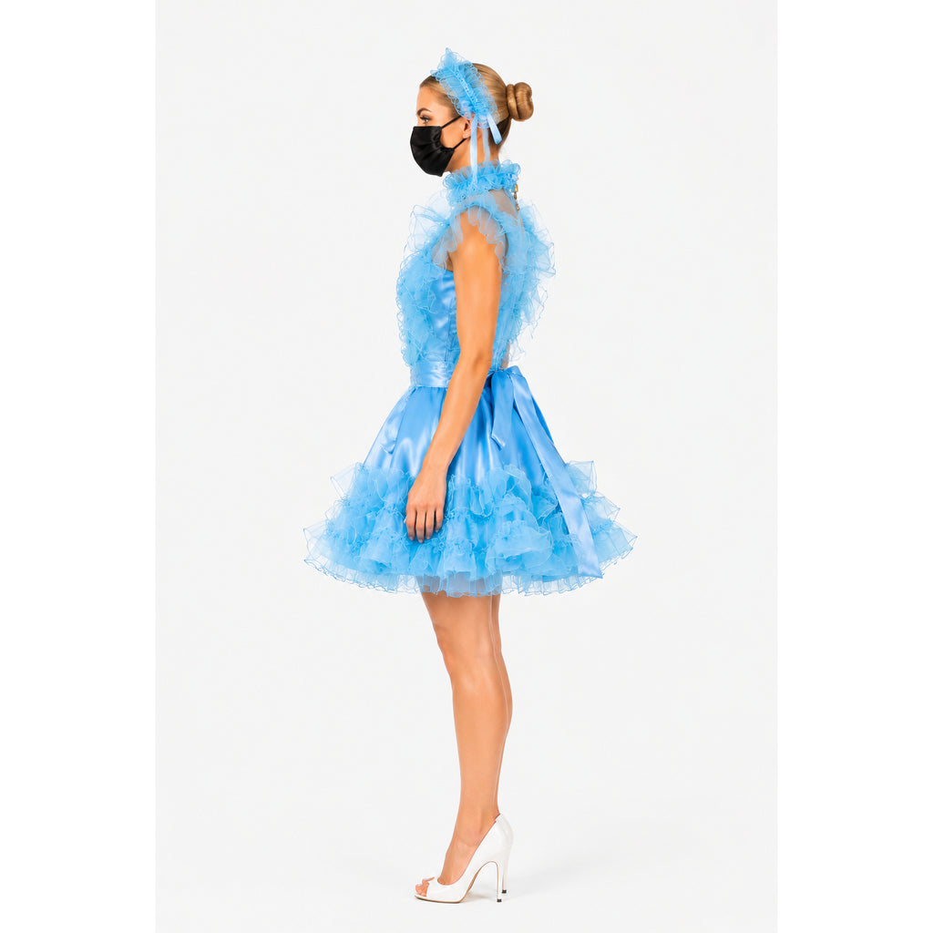 baby blue satin dress G2021