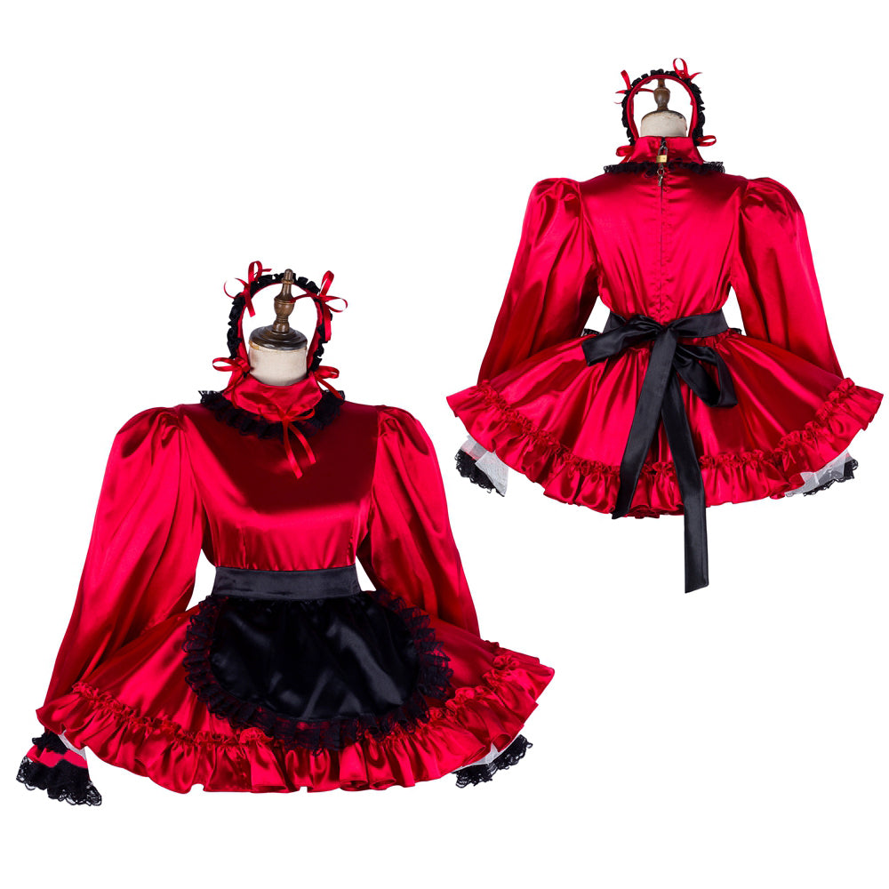 red satin dress G2034