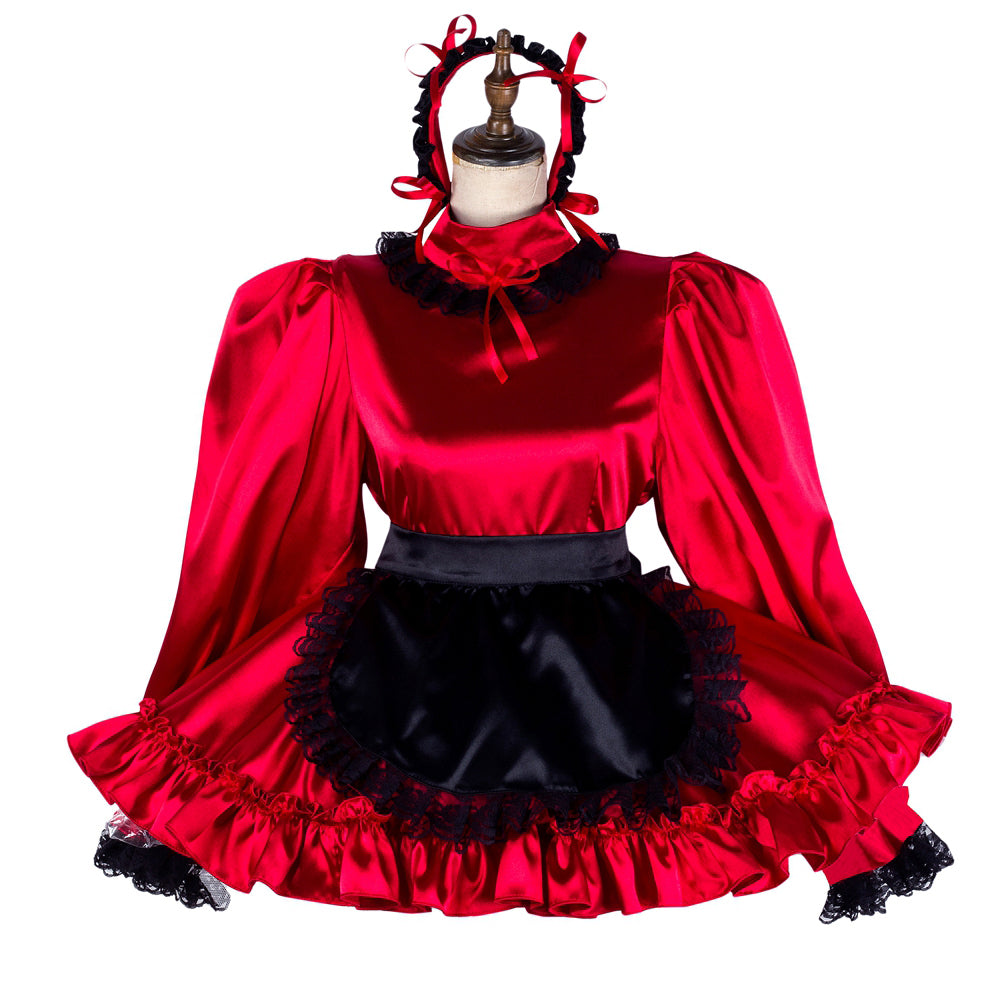 red satin dress G2034