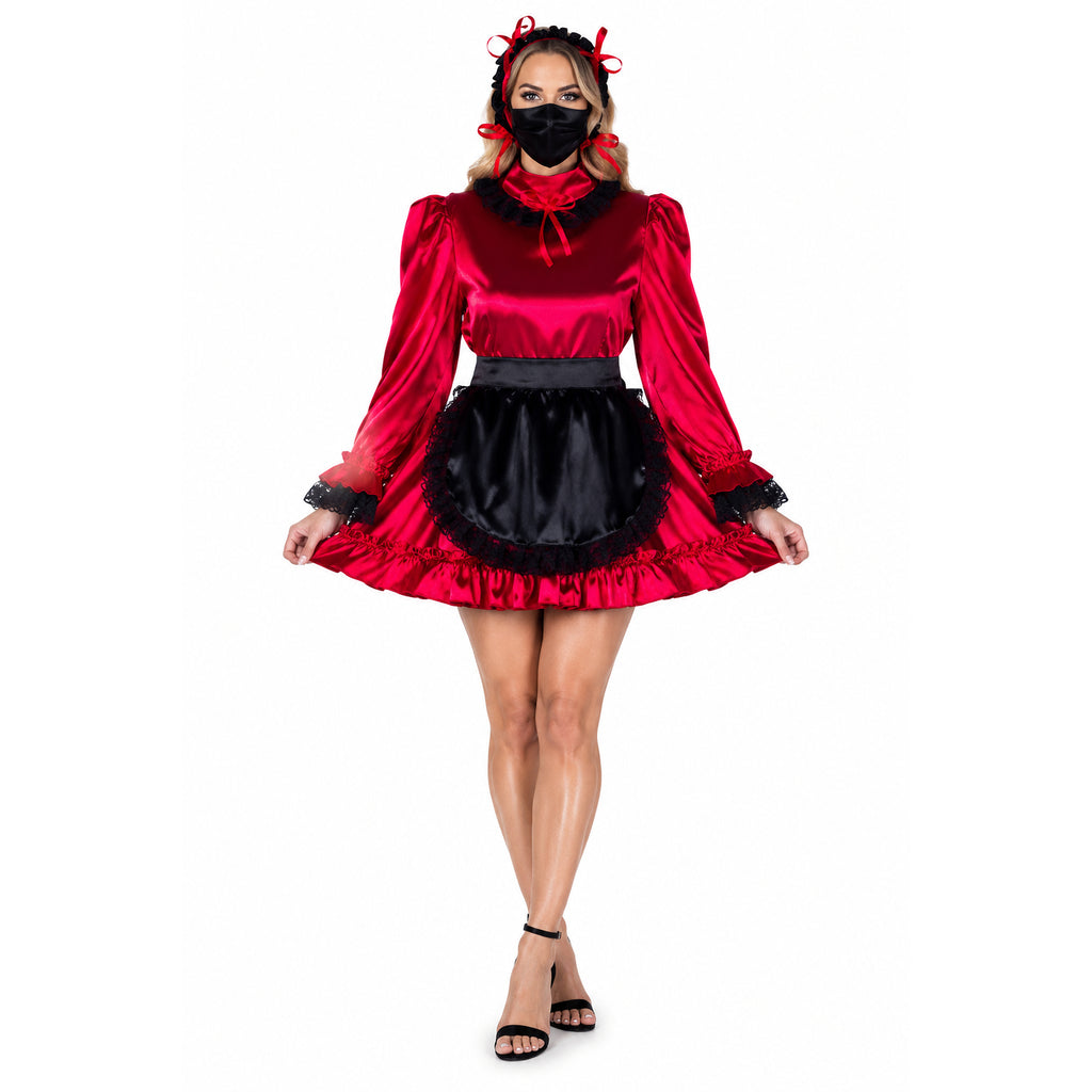 red satin dress G2034