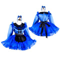blue satin dress G2035