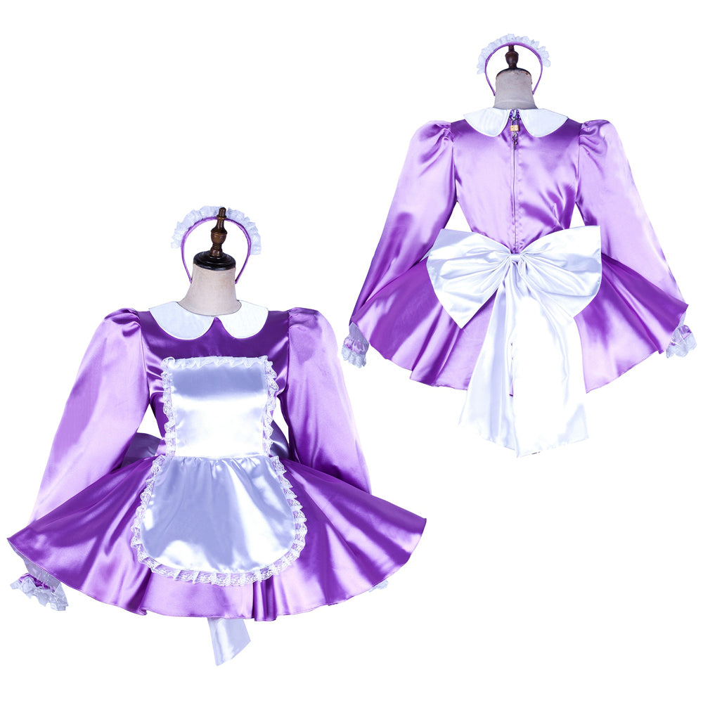 Purple satin dress G2036
