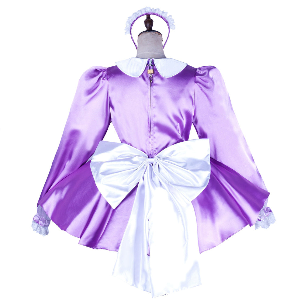 Purple satin dress G2036