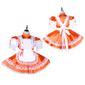 orange satin dress G2038
