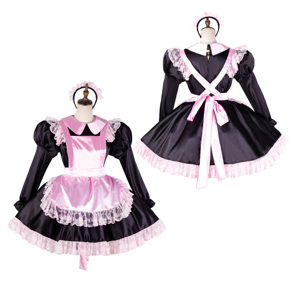 black satin dress G2043