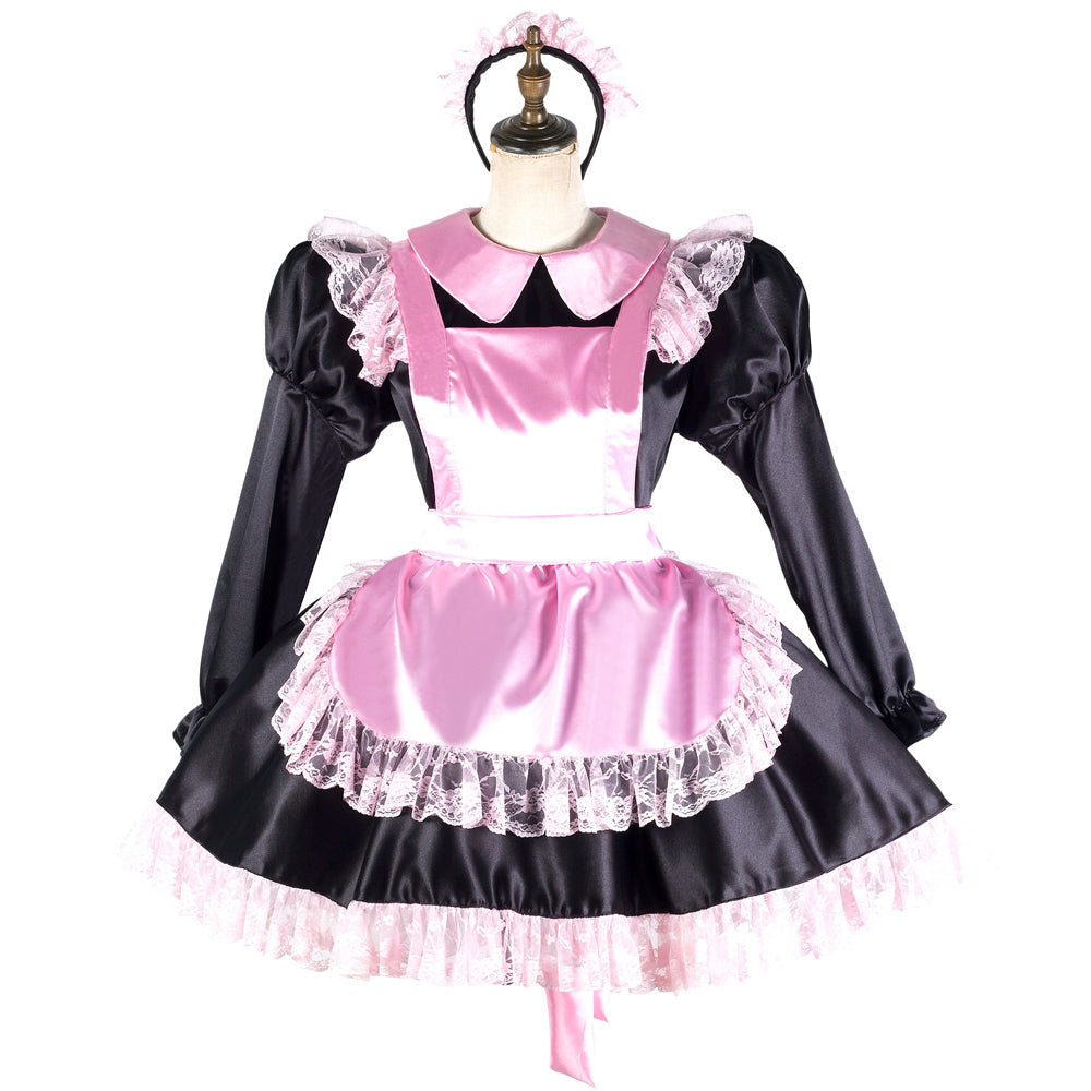 black satin dress G2043