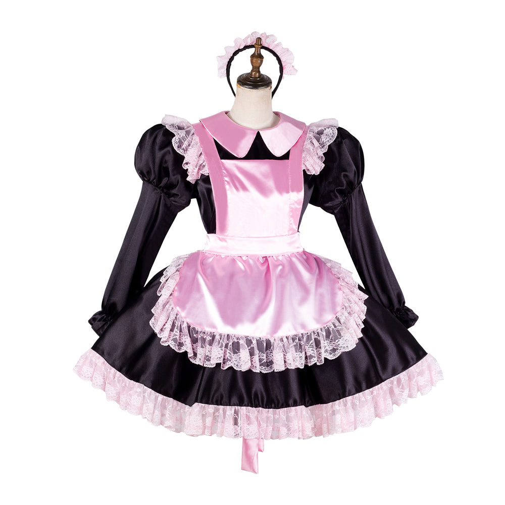 black satin dress G2043