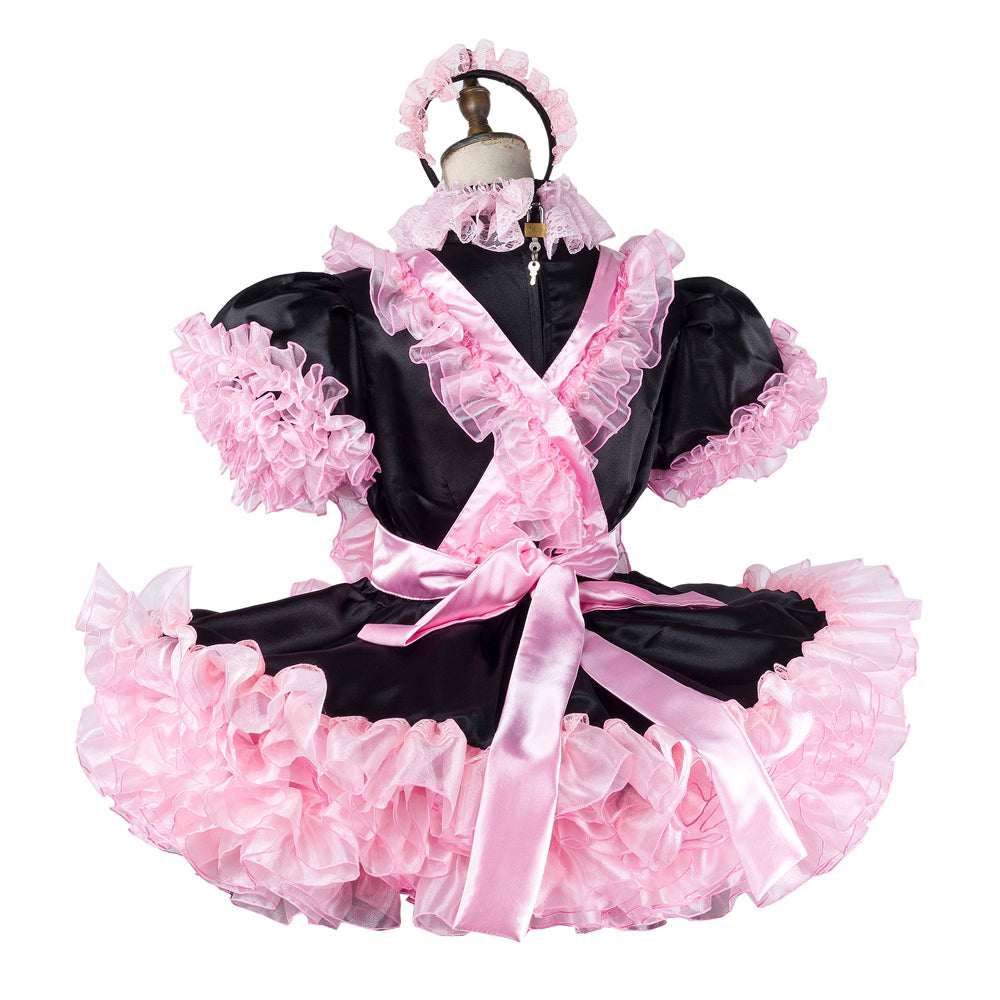 black satin dress G2045