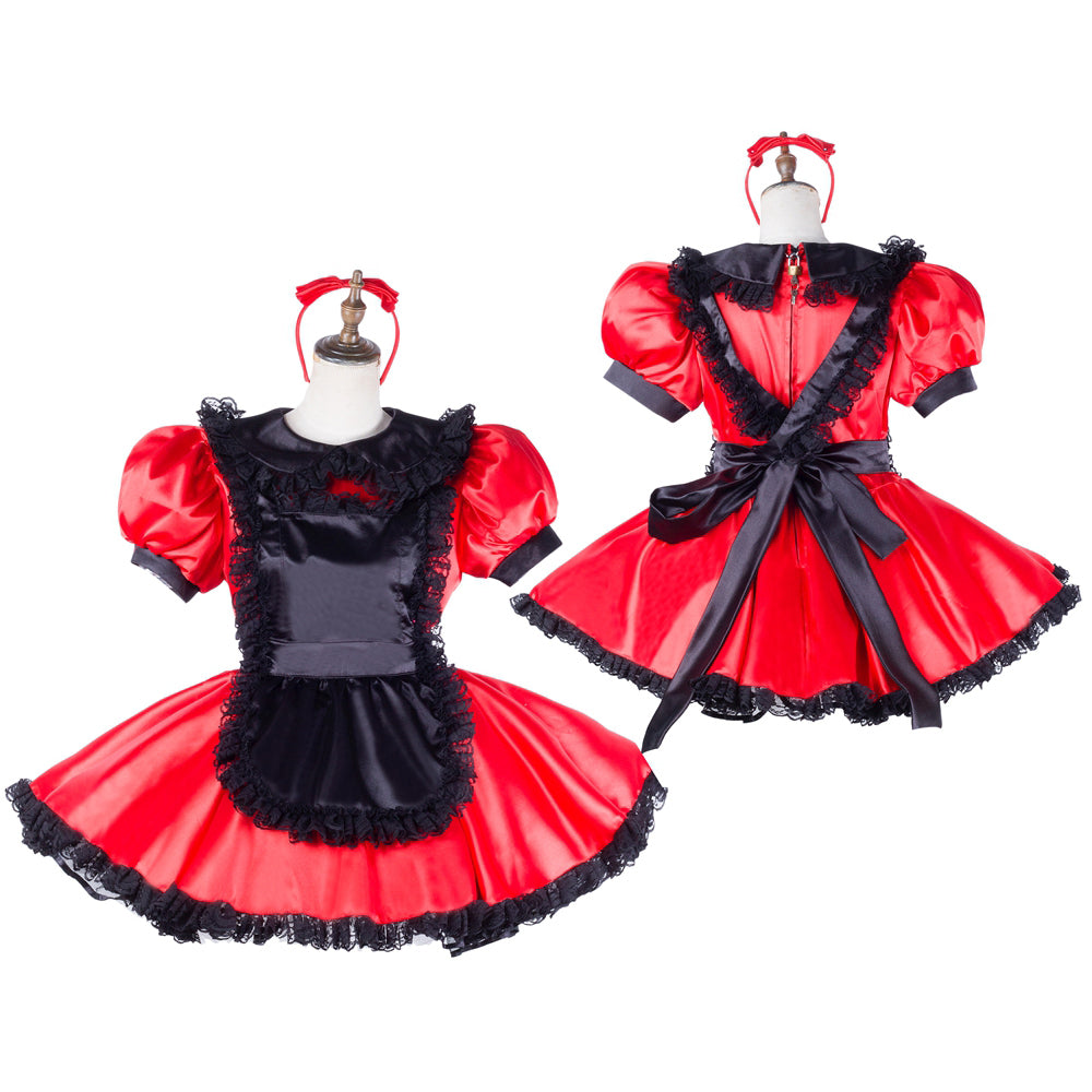 red satin dress G2047