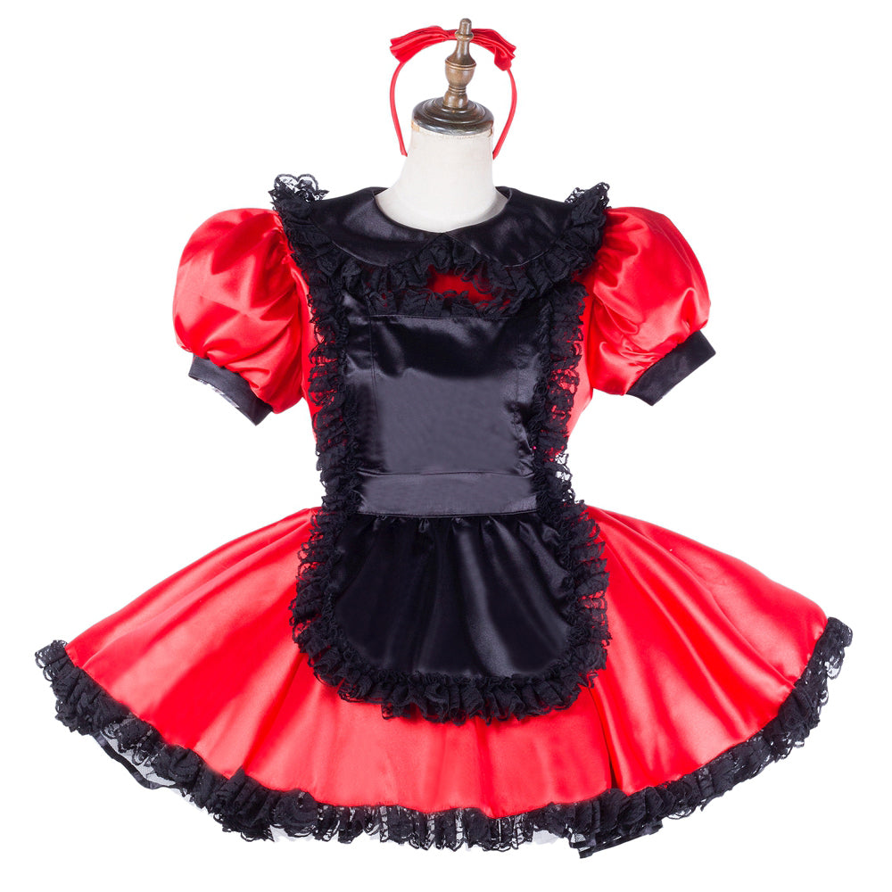 red satin dress G2047