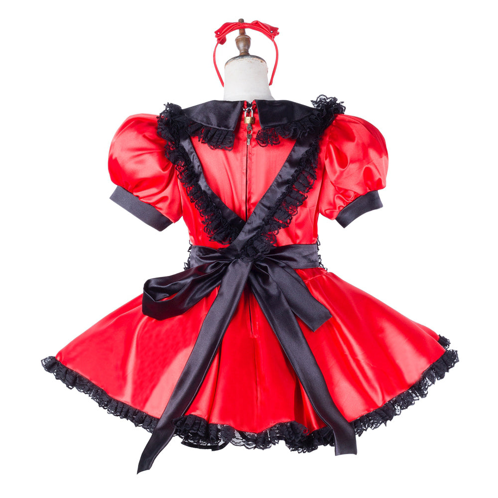 red satin dress G2047