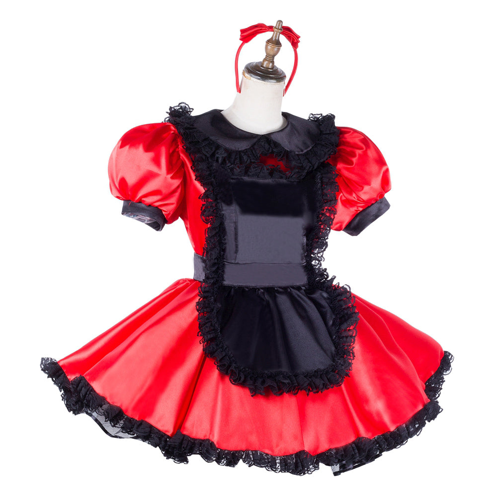 red satin dress G2047