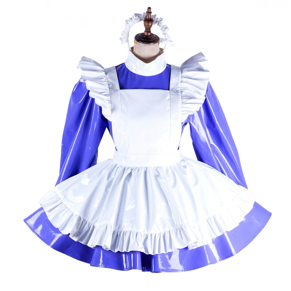 Purple thin pvc dress G2049