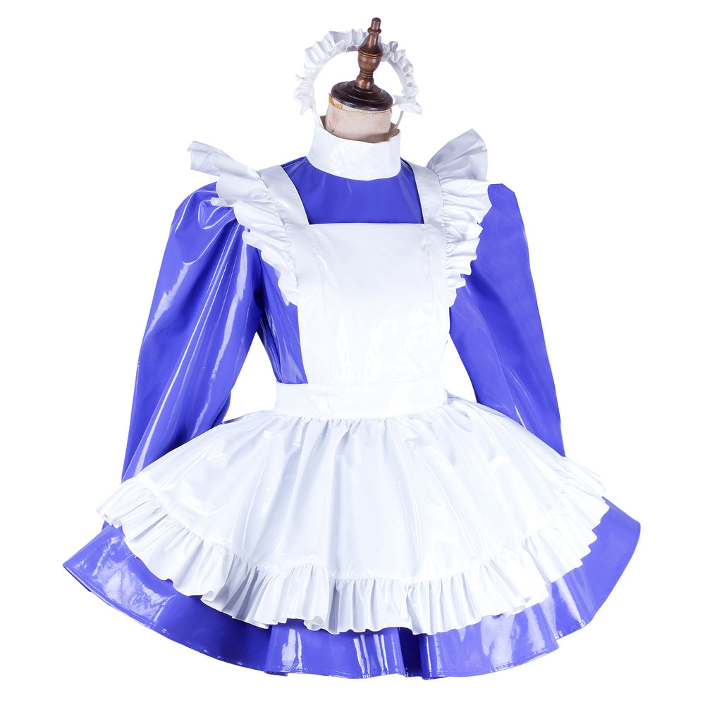 Purple thin pvc dress G2049
