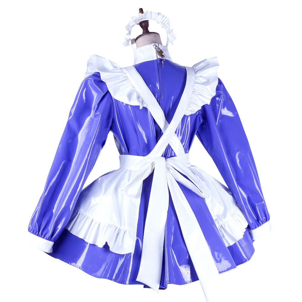 Purple thin pvc dress G2049