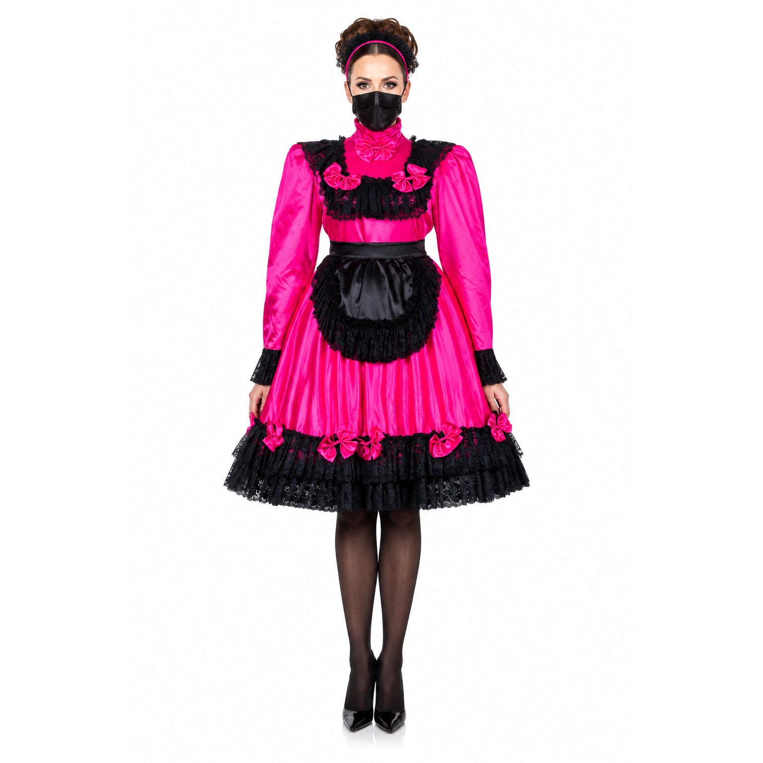 hot pink satin dress G2050