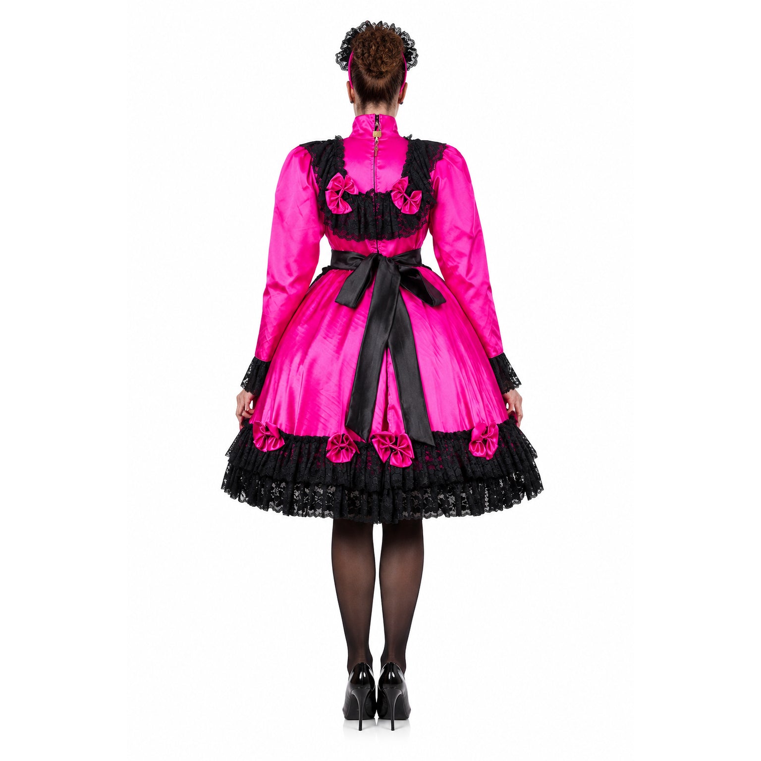 hot pink satin dress G2050