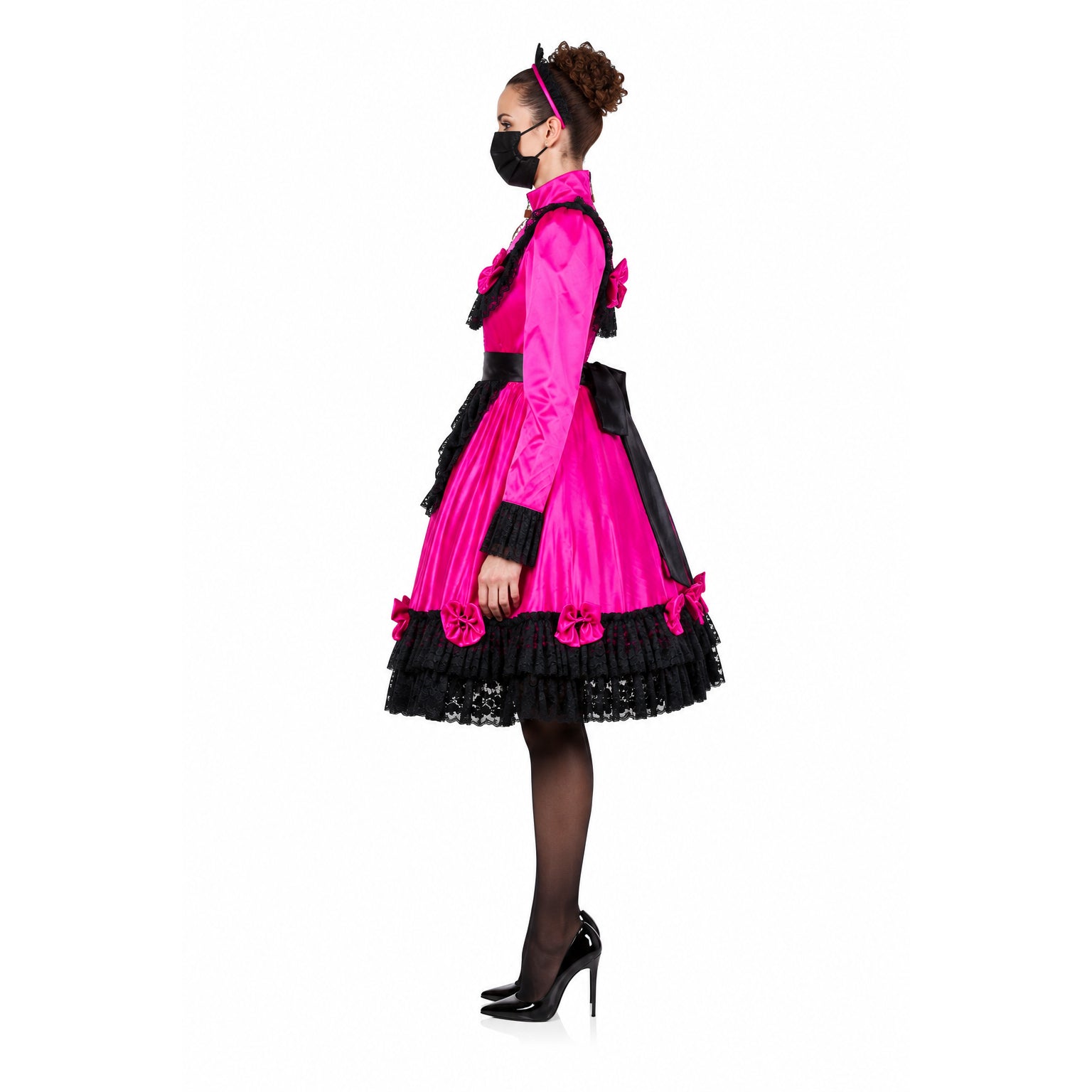 hot pink satin dress G2050