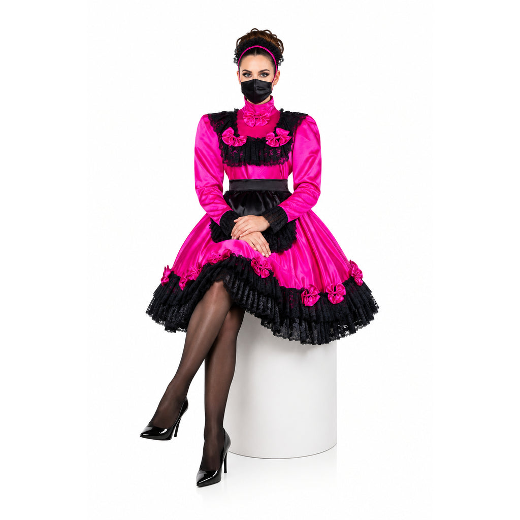 hot pink satin dress G2050