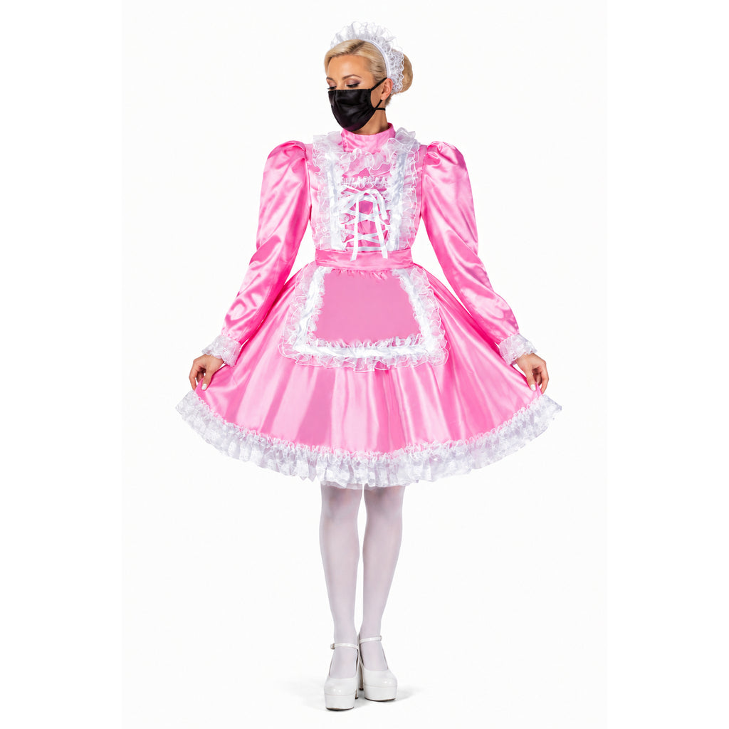 pink satin dress G2051