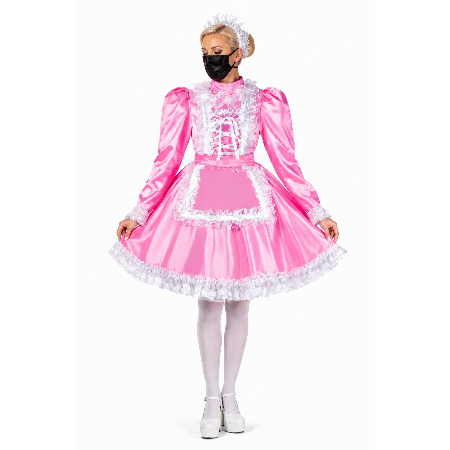 pink satin dress G2051