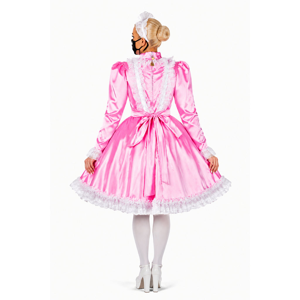 pink satin dress G2051