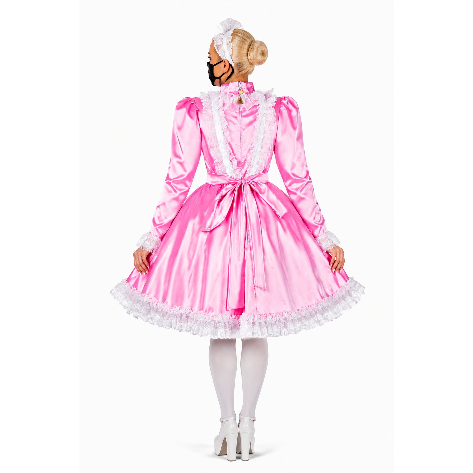 pink satin dress G2051