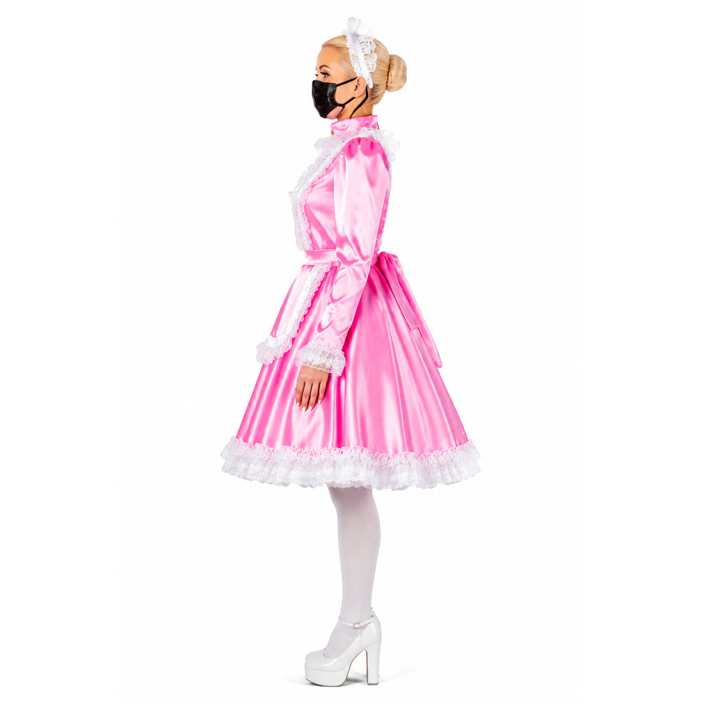 pink satin dress G2051