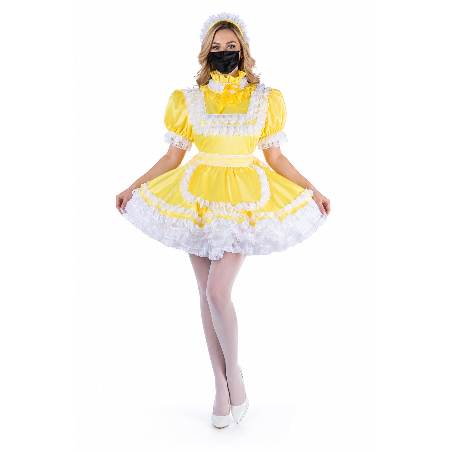 yellow satin dress G2053