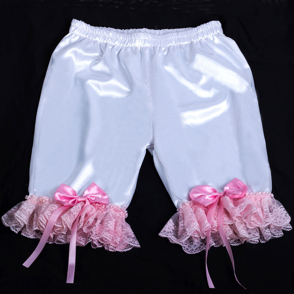 white satin top pantie set G2055