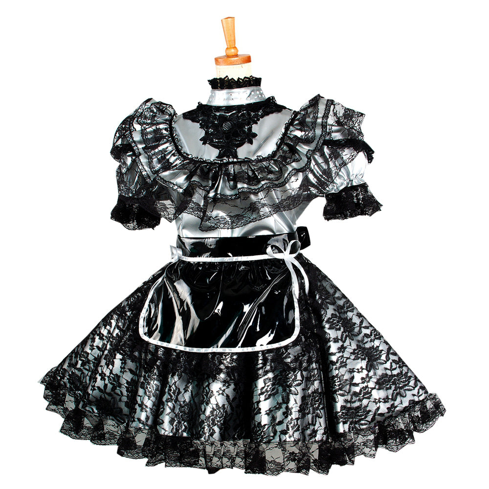 silver thin pvc dress G2066