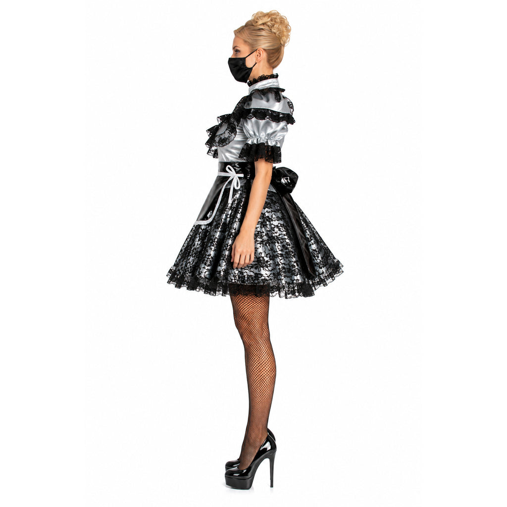 silver thin pvc dress G2066