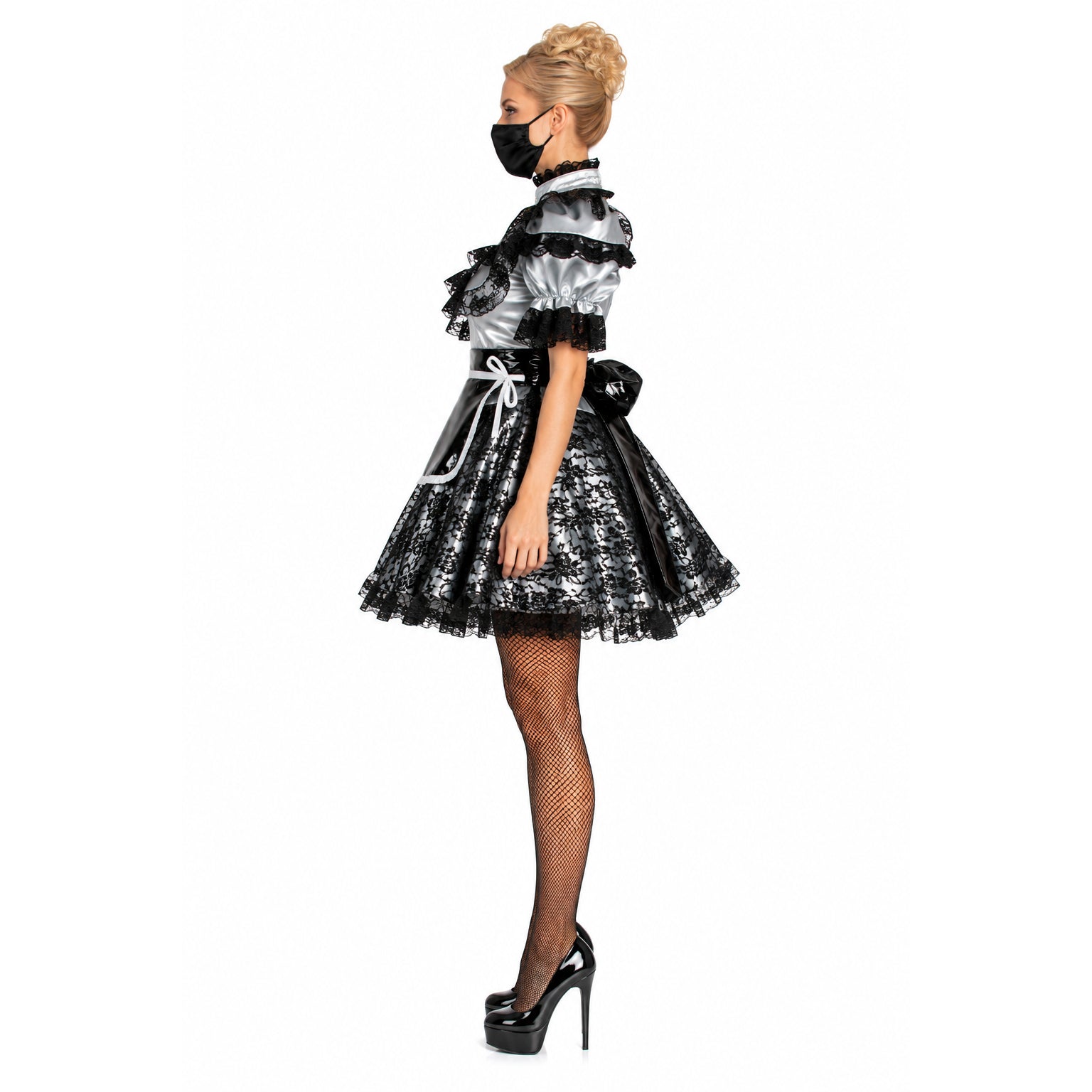 silver thin pvc dress G2066