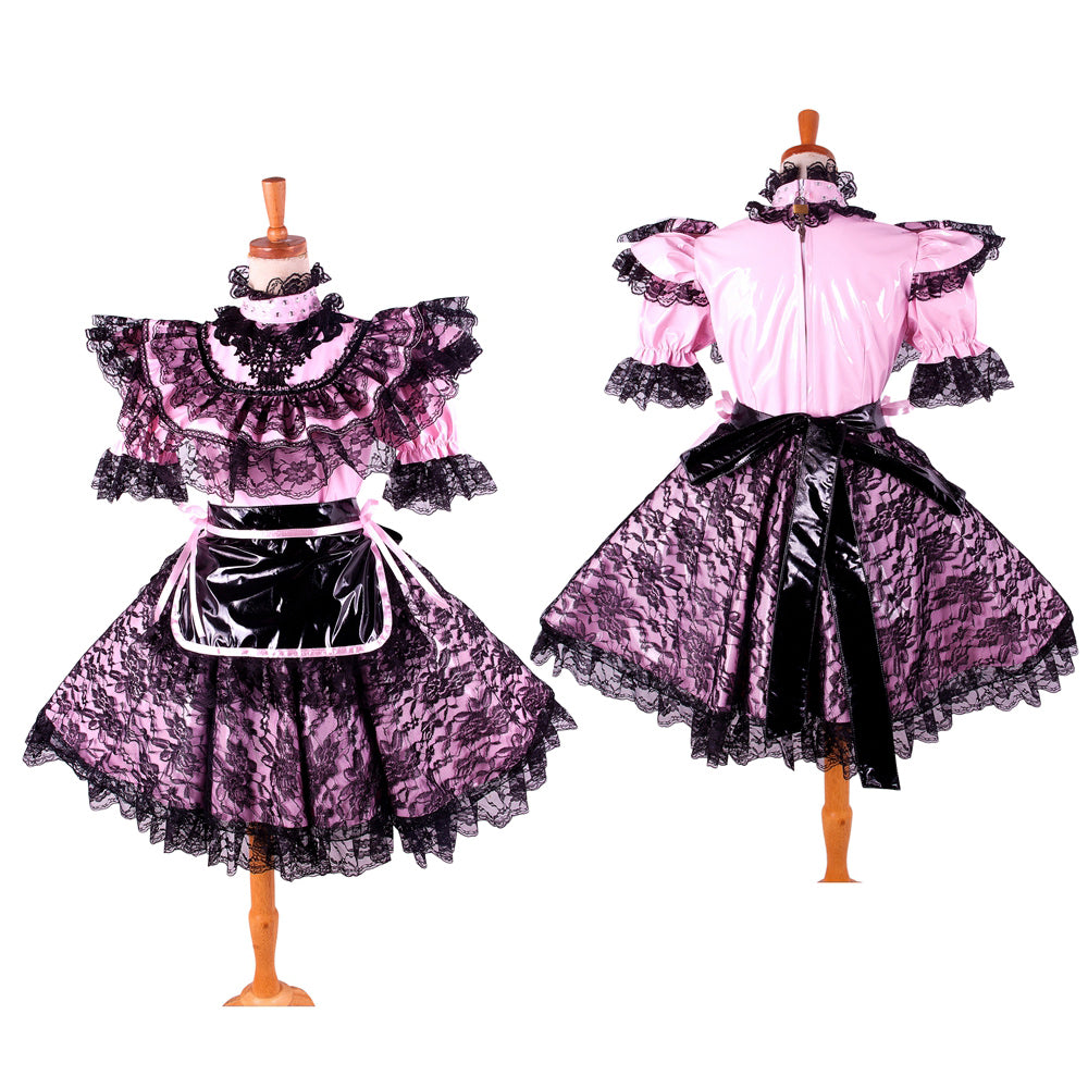 pink thin pvc dress G2116