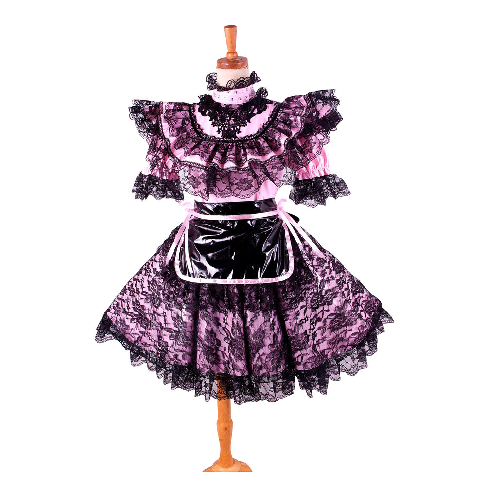 pink thin pvc dress G2116