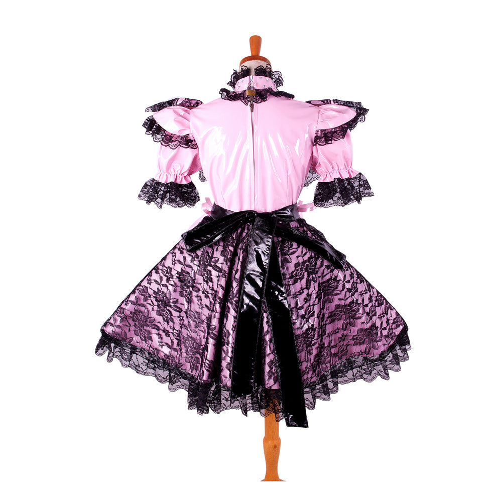 pink thin pvc dress G2116