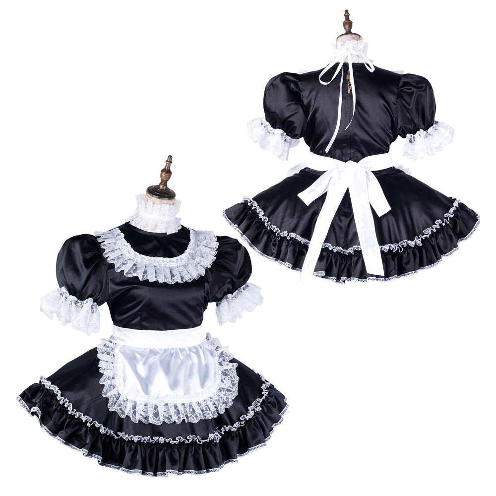black satin dress G2117