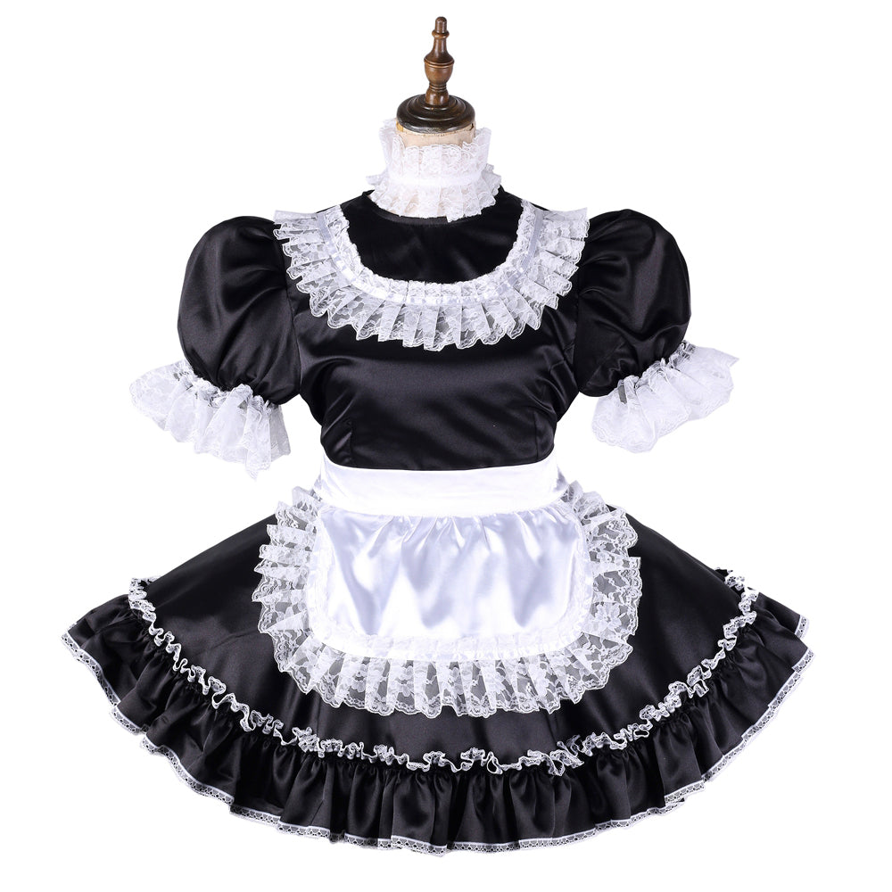 black satin dress G2117