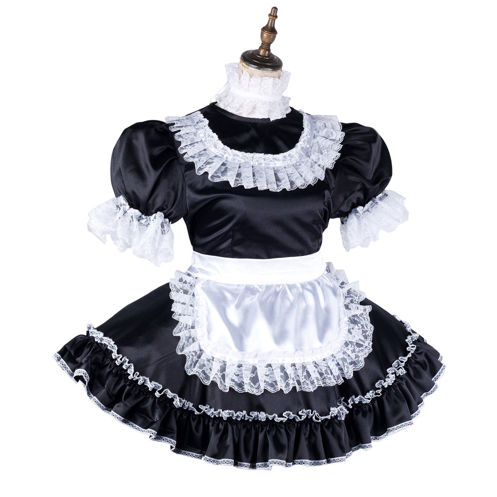 black satin dress G2117