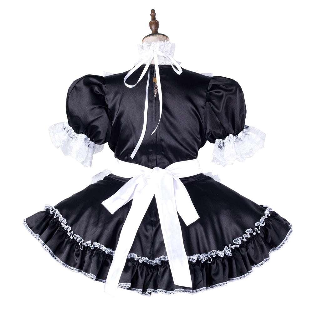 black satin dress G2117