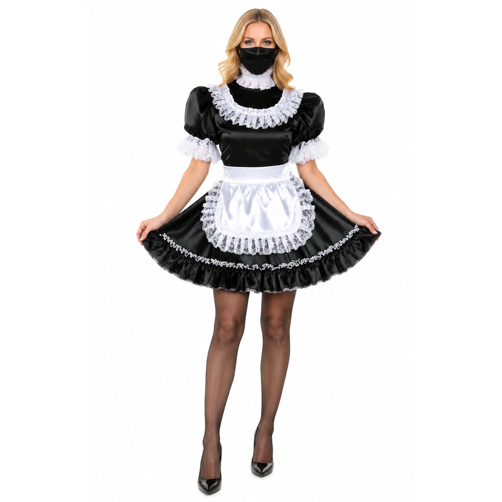 black satin dress G2117