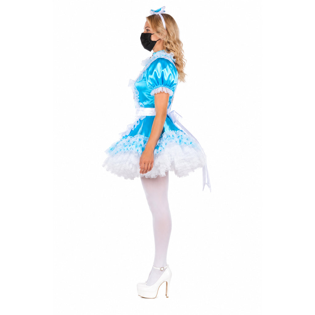 blue satin dress G2118