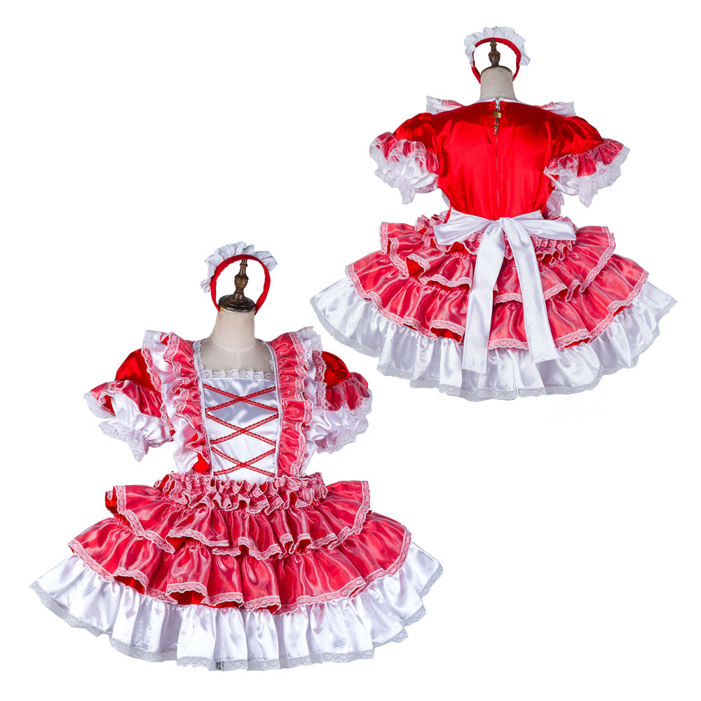 red satin dress G2120