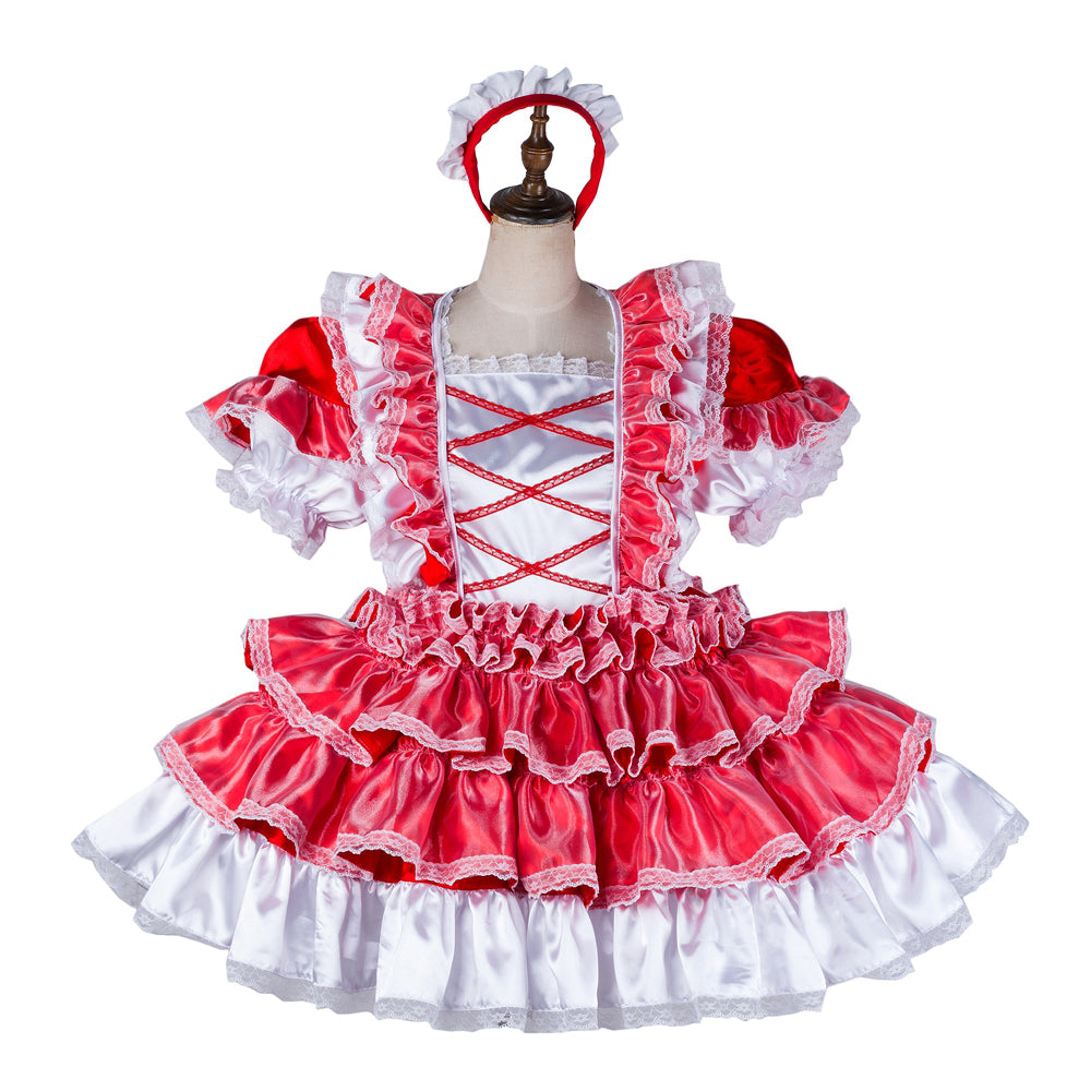 red satin dress G2120