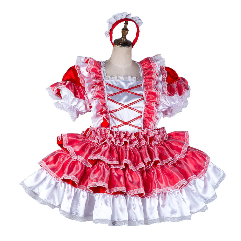 red satin dress G2120